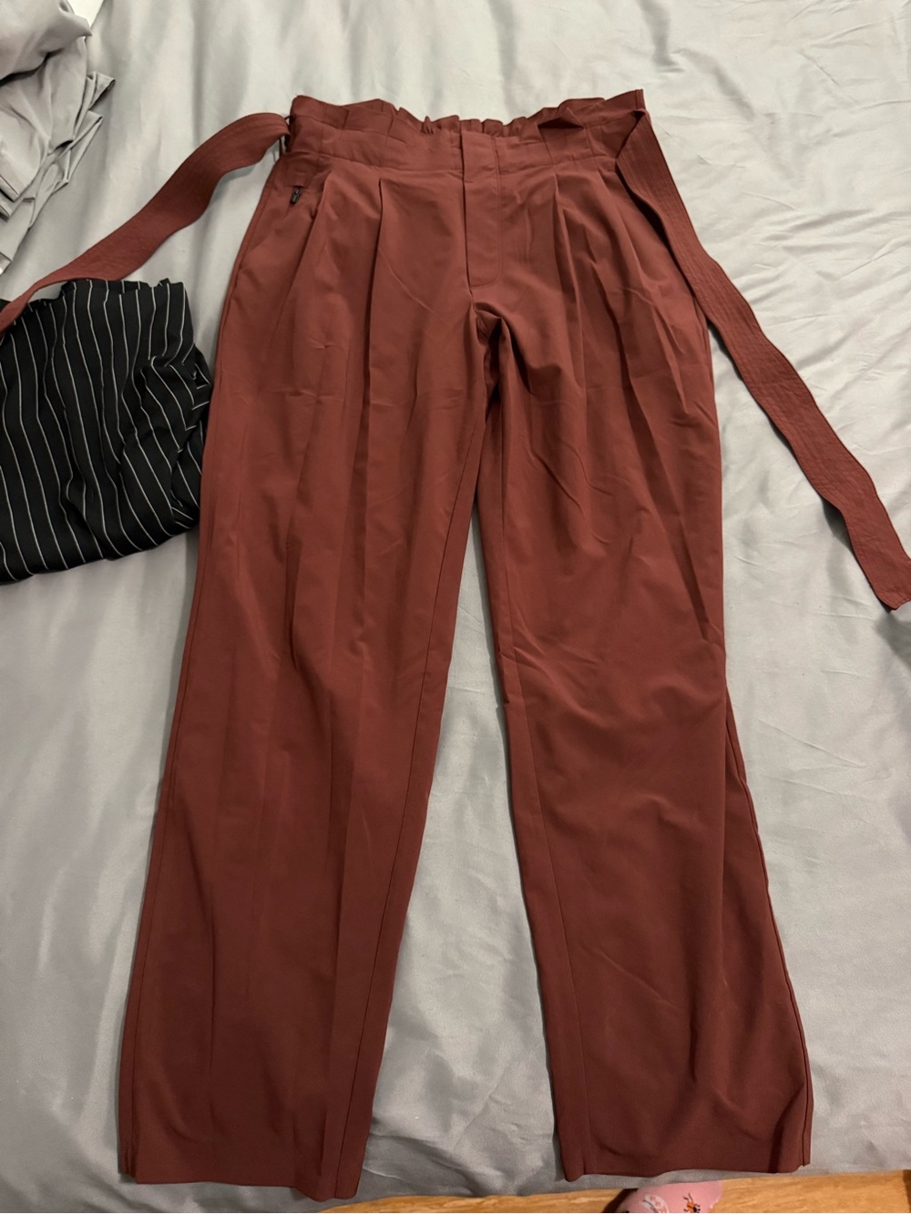 Athleta Paperbag Waist Wide-Leg Pants - Rust